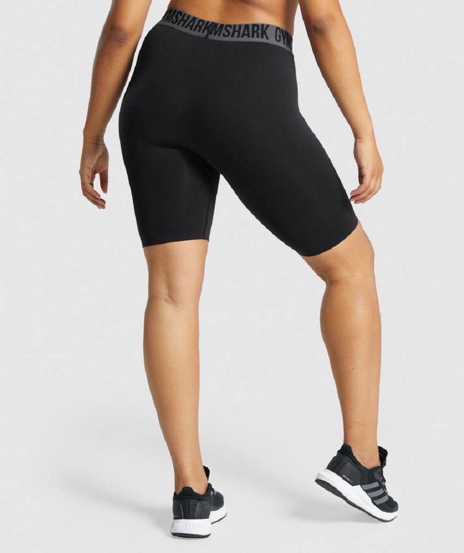 Gymshark Fit Seamless Cycling Ženske Kratke Hlače Crne | HR 3838AHK